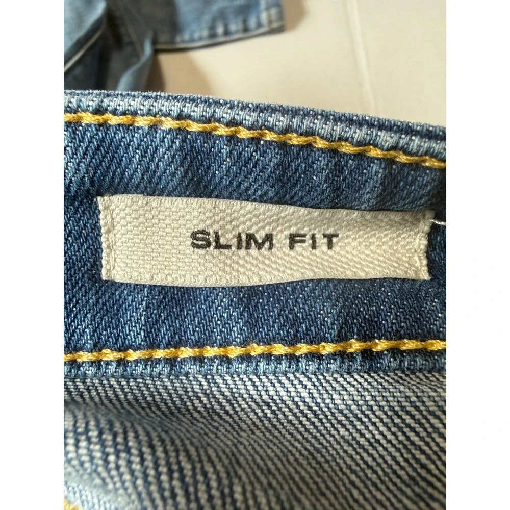 FLINT AND TINDER - Men's Jeans - Slim Fit Blue Stretch Denim - Size 34x36